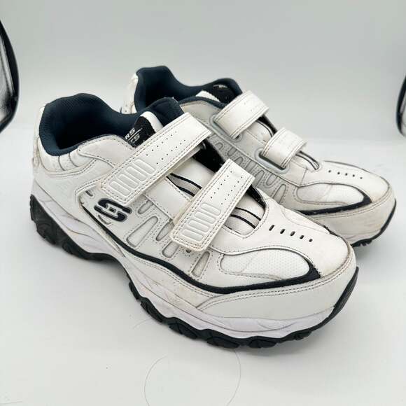 SKECHERS Other - Skechers Men’s After Burn Memory Fit sneakers size 9 white dad shoes hook&loop